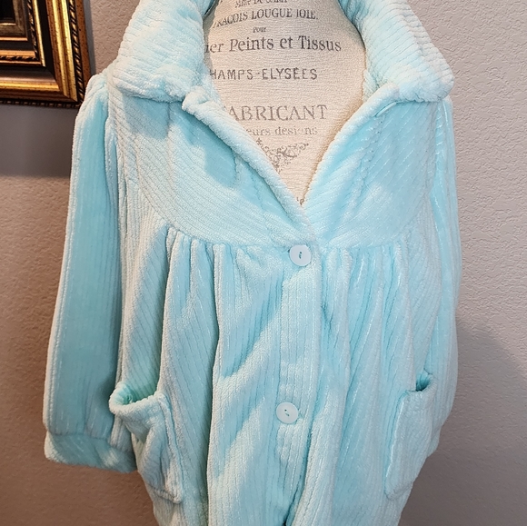 Vintage Light Blue 100% Polyester Shacket (House Coat) SZ XXL - Picture 4 of 6